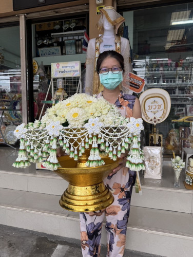 ครอบไตรแบน ดอกพุด ตาข่ายหน้าช้าง  ครอบไตรกฐิน ครอบไตรสวยๆ พิมพิธ ที่ครอบไตรแบบใหม่ๆ 3