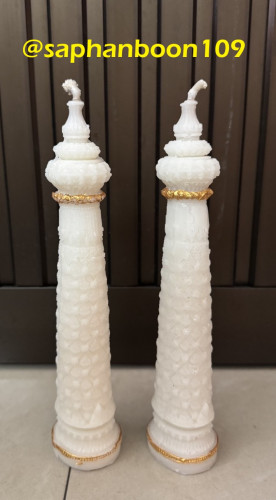 เทียนขี้ผึ้งแท้ผสมพาราฟิน เทียนหลักชัย  ( เทียนขี้ผึ้งผสม ) เทียนไขจุดเข้าพรรษาได้ เทียนพรรษา 8