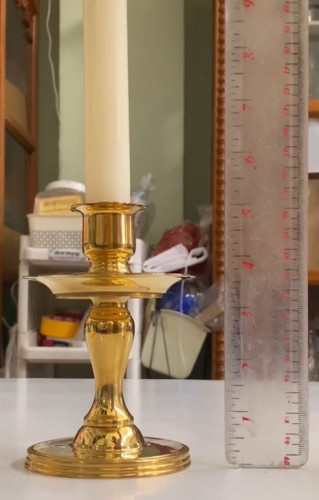 เชิงเทียนจานหล่อ  ( หล่อหนา ) ตราไก่ งานทองเหลืองแท้เกรดคุณภาพ 1