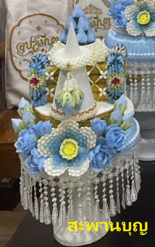 พานธูปเทียนแพขมา ลาบวช งานแต่ง วางหน้าพระได้  มีหลายสี 