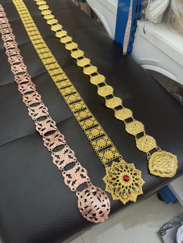 เข็มขัดทองเรียบ   เข็มขัดนาค   เข็มขัดทองติดพลอย ใส่งานบวชนาค ชุดนาค เข็มขัดล้านนา 3