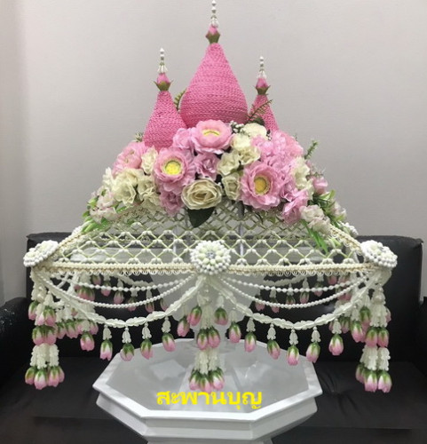 งานออกใหม่ 2568  ครอบไตรหัวพุ่ม 3 ยอด   ดอกพุดดิน  สั่งได้ทุกสี ครอบไตรกฐิน 2