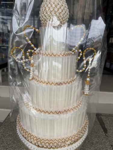 102 - 100  ใบ ( ราคาต่อ 1 ต้น )  พานพุ่มกฐิน 4 ชั้น  ต้นกฐินใส่เงินสวยๆ สั่งล่วงหน้าค่ะ 7