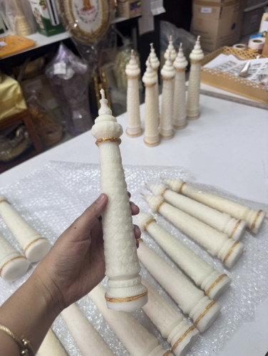 เทียนขี้ผึ้งแท้ผสมพาราฟิน เทียนหลักชัย  ( เทียนขี้ผึ้งผสม ) เทียนไขจุดเข้าพรรษาได้ เทียนพรรษา 5