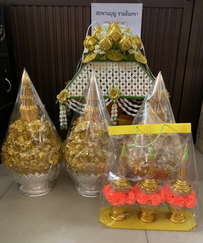 ชุดเครื่องบวชพระใหม่ รุ่นเรียบง่าย เครื่องบวชดอกไม้ มาตรฐาน งานโถข้าว 5