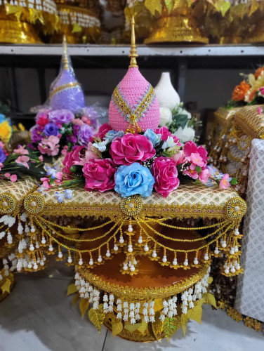 ครอบไตรลัคกี้ ครอบไตรหัวพุ่ม ครอบไตรทรงพุ่ม   ครอบไตรหัวพุ่มมุก สะพานบุญ 5