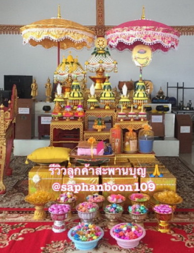สินค้าจัดชุดเครื่องบวชพระใหม่ แบบงานประดิษฐ์ชาววังสวยงาม  บัวศิลปาชีพ ครอบไตรต้นเทียน กรวยอุปัชฌาย์