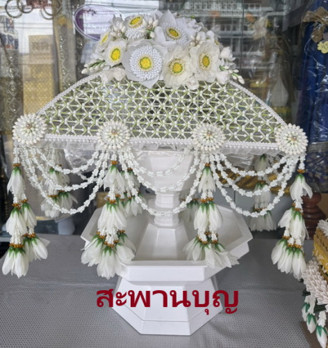 ครอบไตรดอกพุดพลาสติก  ครอบไตรชายดอกจำปี ครอบไตรสวยๆ ครอบไตรงานบวช ครอบไตรกฐิน