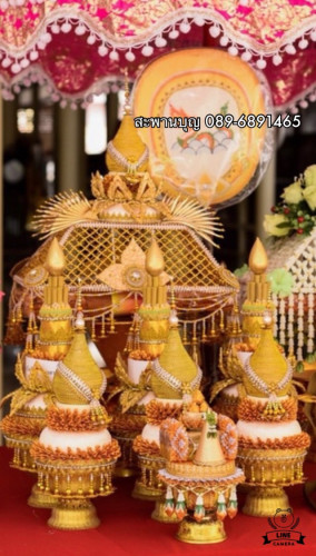 ชุดเครื่องบวชพระใหม่ชาววังร้อยมุก  ชุดบวชครบชุดสีทอง ครอบไตรสวยๆ งานบวชอลังการ ขายดีตลอดกาล 5