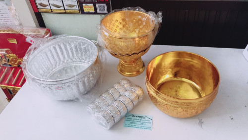 ขันน้ำมนต์ ขันน้ำพานรอง อลูมีเนียม  เทศกาลสงกรานต์ รดน้ำดำหัว ทำบุญบ้าน 6