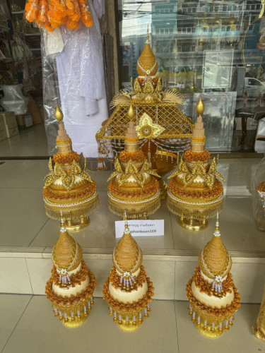 ต้นเทียนชาววังร้อยมุก  กรวยอุปัชฌาย์ ชาววังร้อยมุก  งานสวยๆแบบล้านนา กรวยบวช 1