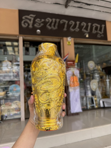 แจกันเรซิ่น แจกันมังกรทอง ( สินค้านำเข้า ) แจกันทอง 1