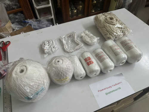สายสิญจน์ ทำบุญบ้าน งานกฐิน งานบวชทำขวัญนาค  ทำบุญออฟฟิศ  ของใช้วัด 1