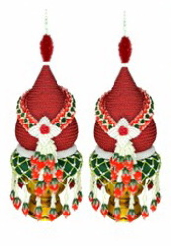 พานพุ่มดิ้น แต่งพานร้อยอุบะ คาดมาลัยซีก ( สั่งล่วงหน้านะคะ ) 3