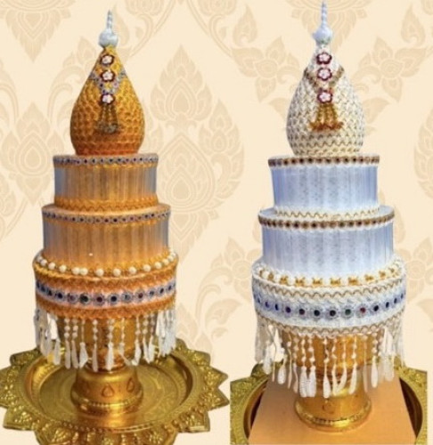 47 ใบ  พานพุ่มกฐิน ต้นกฐินใส่เงินสวยๆ ใช้ซ้ำได้ แบงค์ไม่ยับ  พุ่มกฐินต้นเล็กๆ 2 ชั้น 6