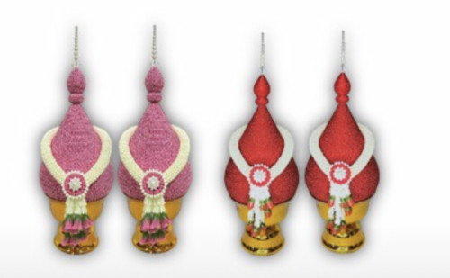 พานพุ่มผ้า คล้องมาลัยพุดวง พุ่มดิ้น มีหลายสี สั่งได้  พานสีม่วง พานพระเทพ พานพุ่มสีขาว 1