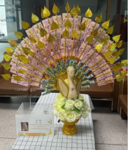 โฟมแผ่นติดหลังงานไม้  โฟมติดหลังนกยูง 1