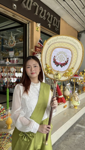A16 ลายกฐิน  :  รับปักตาลปัตรสวยๆ ย่าม หมอนอิง    รับปักตาลปัตรกฐิน
