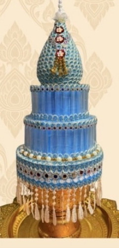 47 ใบ  พานพุ่มกฐิน ต้นกฐินใส่เงินสวยๆ ใช้ซ้ำได้ แบงค์ไม่ยับ  พุ่มกฐินต้นเล็กๆ 2 ชั้น 5