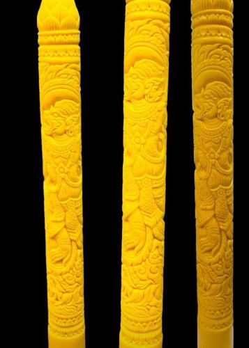 ( บรรจุ 1 ต้น ) เทียนลายหนุมาน  เทียนพรรษา เทียน 9*90 ซ.ม.   ถวายเข้าพรรษา 2