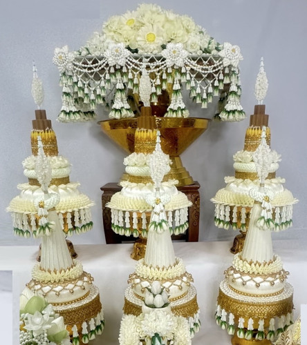 ชุดบวชจัดเซ็ท ชุดใหญ่พิมพิธ BY สะพานบุญ ครอบไตร กรวยบวช ต้นเทียน พานขมา มาลัยนาค กรวยนาค