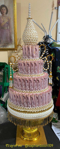 102 - 100  ใบ ( ราคาต่อ 1 ต้น )  พานพุ่มกฐิน 4 ชั้น  ต้นกฐินใส่เงินสวยๆ สั่งล่วงหน้าค่ะ 8