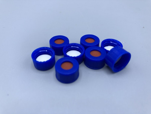 9mm Blue Screw Cap, Polypropylene, with PTFE/Silicone, 100 pieces/pack - China