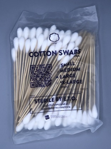 Cotton Swab, ไม้พันสำลี, 100 ชิ้น/แพ็ค
