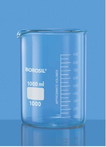 Beakers, Low form, with spout, graduated - Borosil