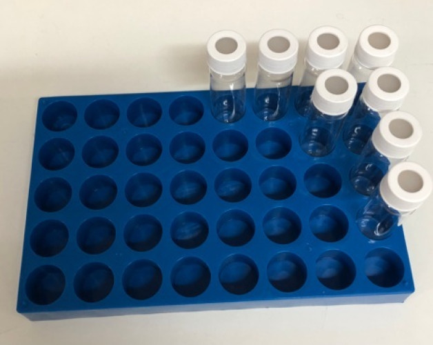 Rack for Vials, 20, 40, 60ml, TOC&VOA vials, 28mm diameter, 40 ...