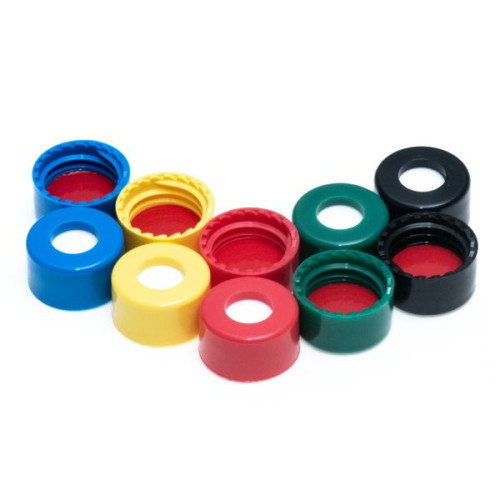 9mm R.A.M.™ Polypropylene Open Hole PTFE/Silicone Lined Caps, 100 pieces/pack, J.G.Finneran, USA