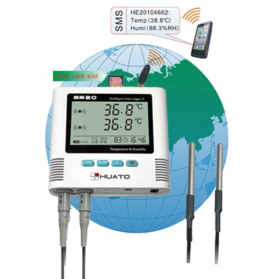 เครื่องวัดและบันทึกอุณหภูมิ ความชื้น Temperature and Humidity Data Logger Model S520-EX-GSM