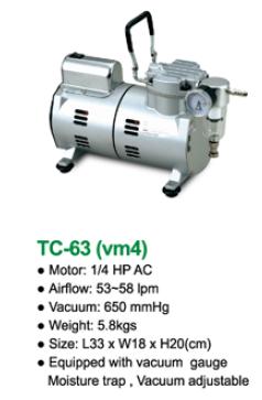 ปั้มสูญญากาศ Vacuum pump Sparmax Model TC-501V ชนิดลูกสูบ ไม่ใช้น้ำมัน 1