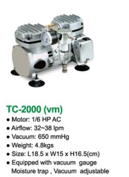 ปั้มสูญญากาศ Vacuum pump Sparmax Model TC-501V ชนิดลูกสูบ ไม่ใช้น้ำมัน 2
