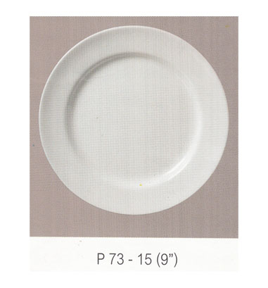 P73 จานกลม ทรงตื้นมีขอบ 9 นิ้ว Flowerware