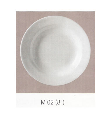 M 02 จานกลมทรงลึก 8 นิ้ว Flowerware