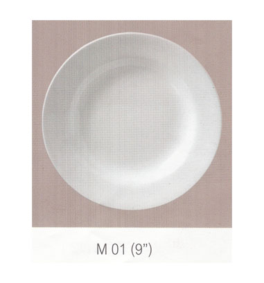M 01 จานกลมทรงลึก 9 นิ้ว Flowerware
