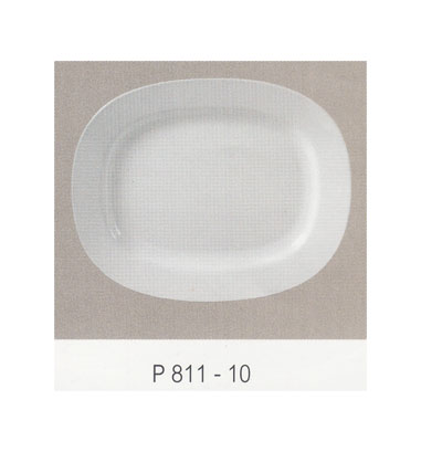 P811  จานเปลสี่เหลี่ยมมีขอบ 10 นิ้ว Flowerware