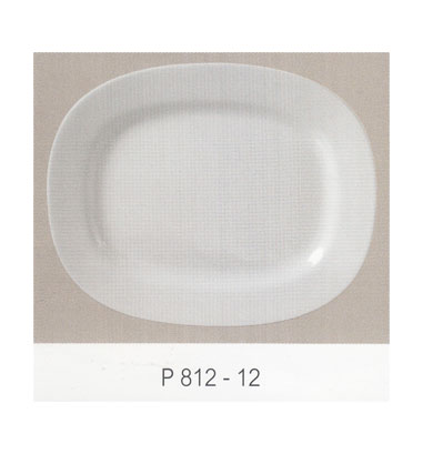 P812  จานเปลสี่เหลี่ยมมีขอบ 12 นิ้ว Flowerware