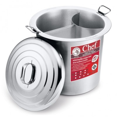 272503 หม้อก๋วยเตี๋ยว 50 ซม. 3 ช่องโค้ง (20 นิ้ว) ตราหัวม้าลาย รุ่น Chef