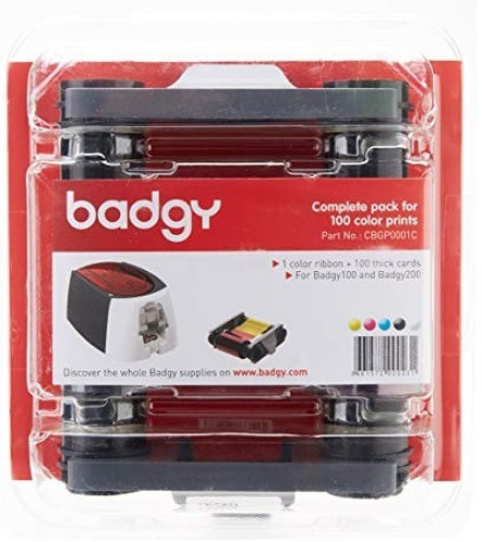 หมึกพิมพ์ + บัตรพลาสติก PVC ( ขนาด 0.76 ) 100 ใบ ใช้กับ เครื่องพิมพ์บัตร รุ่น Badgy100 , Badgy200 1