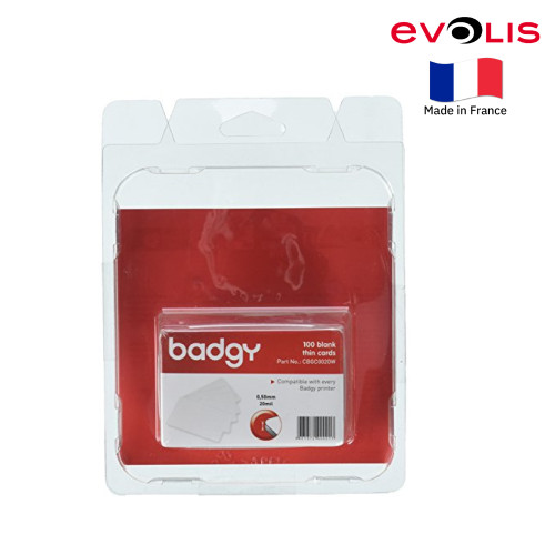 บัตรพลาสติก PVC 0.5 มม. (แพ็ค 100 ใบ) ยี่ห้อ Evolis 1