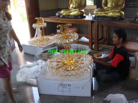 งานติดตั้ง โคมไฟภายในพระอุโบสถ  วัดบ้านโนนงิ้ว มหาสารคราม 2