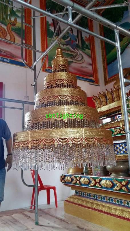 งานติดตั้งโคมไฟ ในพระอุโบสถ วัดหนองหวาย อ.เลาขวัญ  จ.กาญจนบุรี ปลายปี59 4