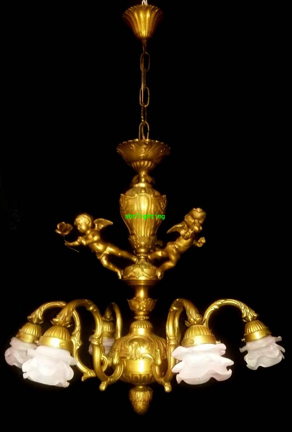 โคมไฟทองเหลือง ทองสำริด และโป๊ะแก้วโบราณ งานอิตาลี 0