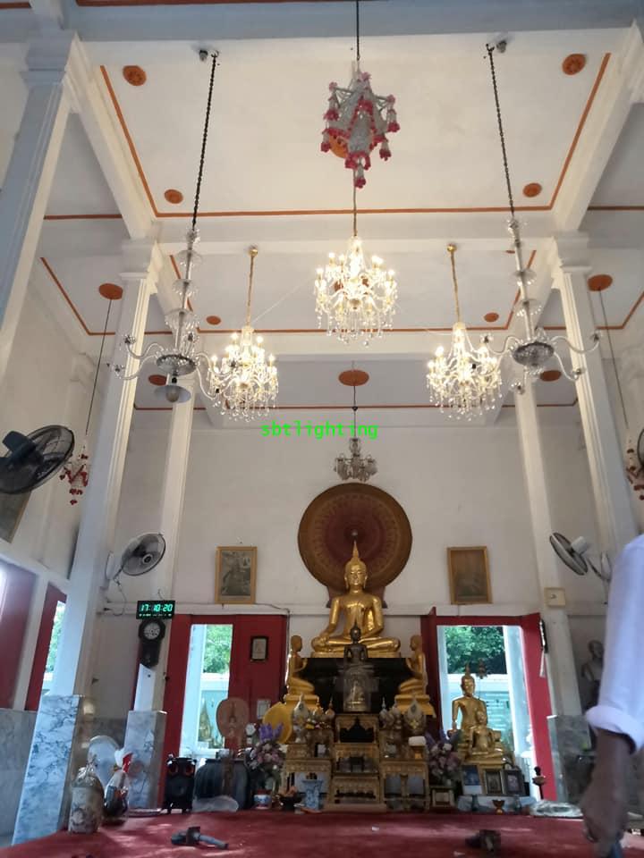งานติดตั้งโคมไฟคริสตัล ในอุโบสถวัดเนรัญชราราม  อ.ชะอำ   พฤศจิกายน  ปี 62