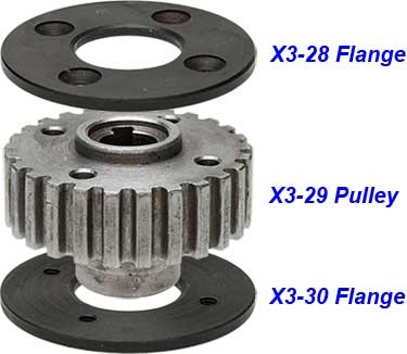 X3 Gearbox Layshaft Pulley Assembly (OLD Style)