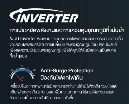 (เงินสด = 14,900 ฿) แอร์พานาโซนิค ECO Inverter R32 รุ่น CS-YU13VKT/CU-YU13VKT ขนาด 12,245  btu 2