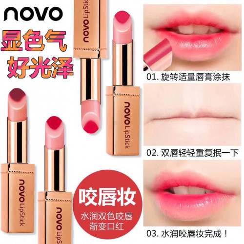 novo Double Color soft Nature Make Lips Smooth NO.01 ราคาส่งถูกๆ W.60 รหัส L788-1 2