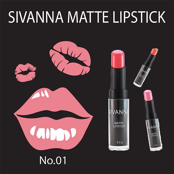 ลิปสติกซีเวียนา Sivanna colors matte lipstick No.01 ราคาส่งถูกๆ w.20 รหัส L31